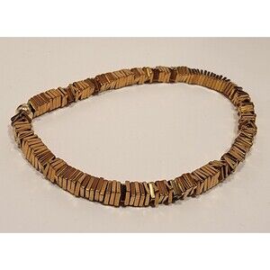Handmade Gold Beaded Bracelet | Unique Square Metal Bead Jewelry